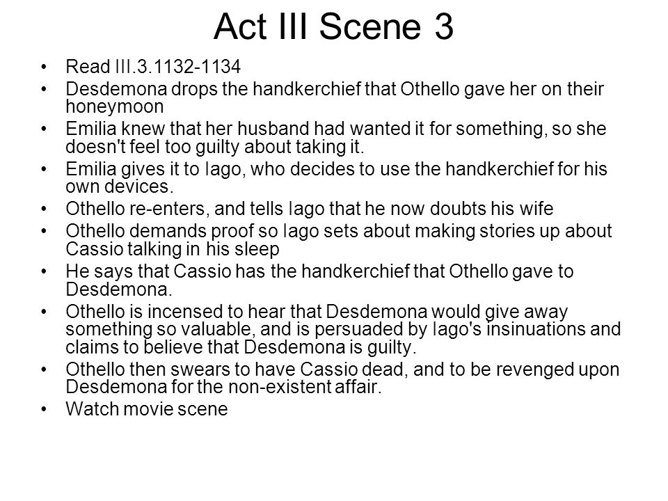 Jealousy in othello act 3